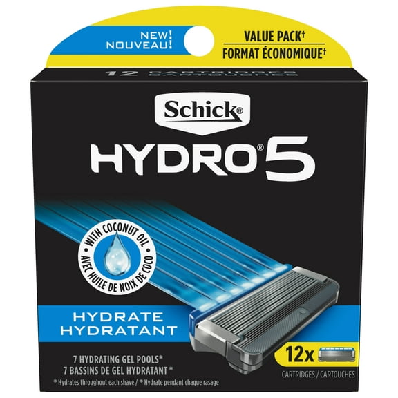 Schick Hydro 5 Sense Hydrate Men's Razor Blade Refills, 12 ct