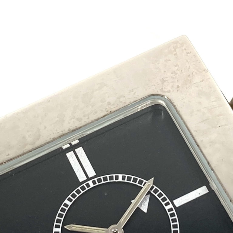 Pre-Owned GUCCI REF0840 Logo Travel Watch Interior Table Clock SS