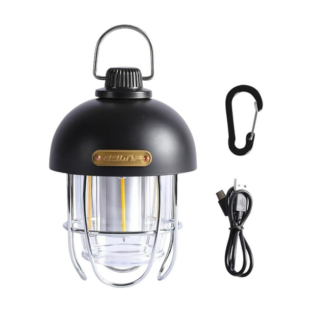Advancent Luz de Camping, linterna Retro impermeable, luces colgantes de atenuación continua, lámparas recargables para exteriores, lámpara de Iluminación y accesorios Negro
