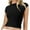 Black, variant on Fesfesfes Girls Crop Top Women's Fashionable And Backless Tight Fitting Solid Color Short Sleeved Top Graphic Tee Women M(US:6)