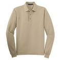 thumbnail image 5 of Yellow Rooster Men's Silk Touch Long Sleeve Polo T-Shirts Stone 5XL, 5 of 6