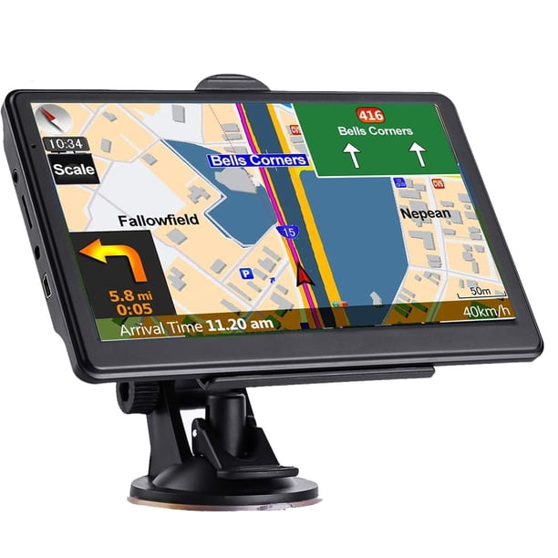 Navegación GPS para automóvil, último mapa de 2024, pantalla táctil de 7 pulgadas, sistema de navegación con recordatorio de dirección paso a paso, voz real hablada para automóviles, navegador satelit