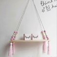thumbnail image 2 of Nordic Wind Wall Wooden Hanging Board Octagonal Wooden Beads Tassel Storage Board Wall Hanging Shelf, 2 of 3
