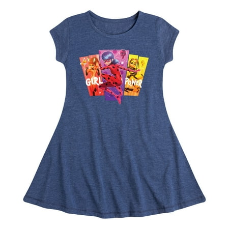 

Miraculous Lady Bug and Cat Noir - Girl Power - Toddler And Youth Girls Fit And Flare Dress