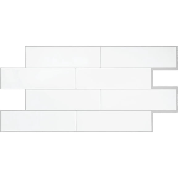 Smart Tiles 2pk Oslo White XL Tile SM1135G-02-QG 22.56"Wx10.88"H