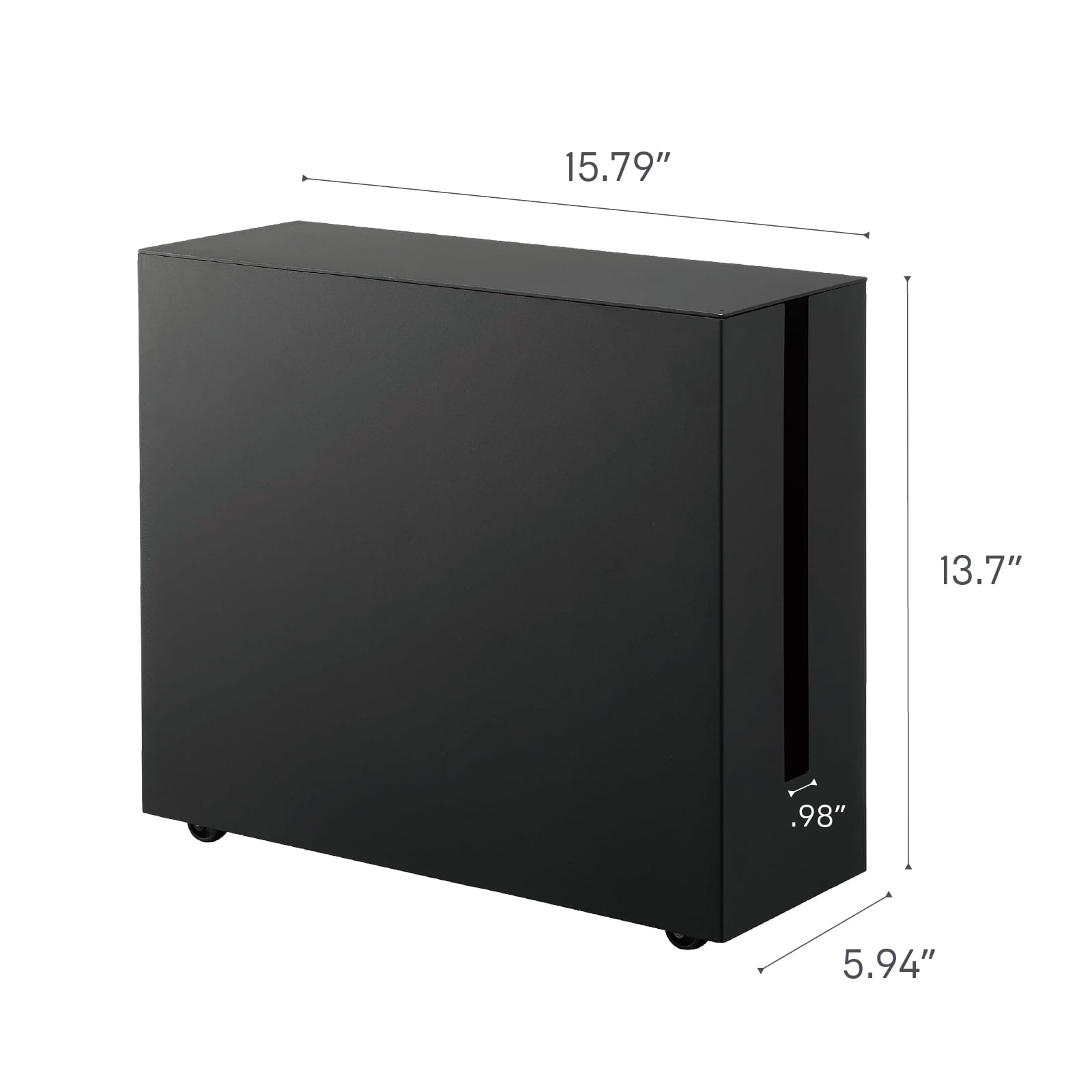 Yamazaki Home Rolling Cable Management Box, Black, Steel, Wheels, Minimal Assembly