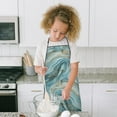 thumbnail image 4 of Blue Gold Marble Pattern Kids Aprons for Girls and Boys,Adjustable Neck Strap Toddler Aprons for Kids Cooking Baking, 4 of 6