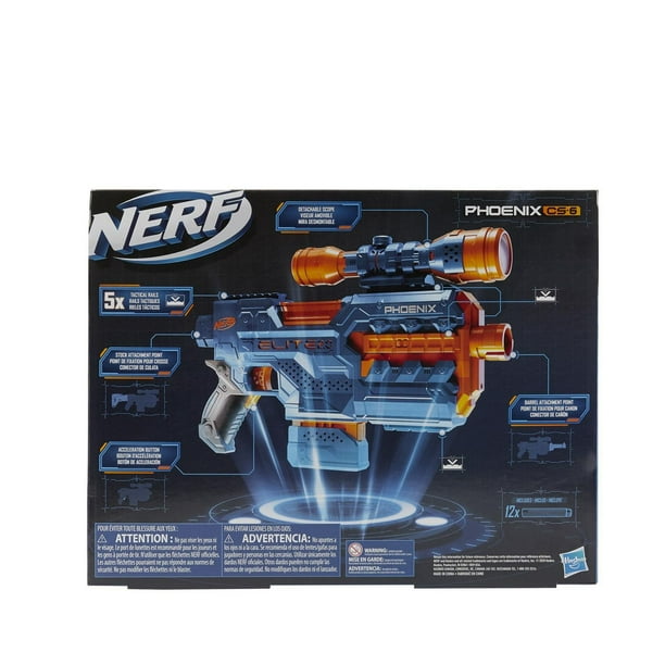 Nerf Elite 2.0 Phoenix CS-6 Motorized Blaster, 12 Official Nerf