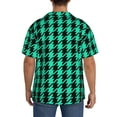 thumbnail image 3 of Fotbe Green and Black Houndstooth Print Short Sleeve Button Down Shirts for Men Casual Summer Beach Wrinkle Free Shirt-3X-Large, 3 of 5