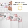 thumbnail image 2 of No Hook Shower Curtain with Snap in Liner, Watercolor Red Coral Purple Conch Waterproof Bath Curtain Double Layers with See Through Top Window, Summer Marine Life Hotel Shower Curtains 72x84in, 2 of 9