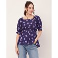 thumbnail image 2 of Moomaya Peplum Tops For Women, Printed Rayon Casual Top, 2 of 9