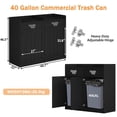 thumbnail image 2 of Double 40 Gallon Restaurant Trash Can Cabinet, Wooden Commercial Trash Can with Tray Holder, Large Garbage Cabinet for Restaurant Cafeteria Office, Black, 2 of 8