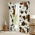 thumbnail image 3 of Manfei Abstract Cattle Hide Blackout Curtains Set of 2 (52x84 Each),Western Rustic Farmhouse Window Curtains,Brown Beige Curtains and Drapes For Teens,Super Cozy Room Decor, 3 of 6