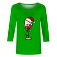 thumbnail image 4 of Srogem Family Christmas Shirt for Women Merry Bright Pullover Xmas Graphic T Shirt Crew Neck Long Sleeve Holiday Clothes, 4 of 4