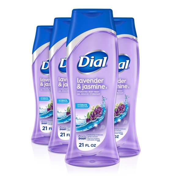 Dial Hydrating Body Wash, Lavender & Jasmine, 21 fl oz (Pack of 4