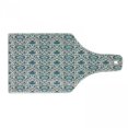 thumbnail image 1 of Eastern Cutting Board, Traditional Ornament with Little Blossoms Moroccan Oriental Culture Elements, Decorative Tempered Glass Cutting and Serving Board, Wine Bottle Shape, Multicolor, by Ambesonne, 1 of 1