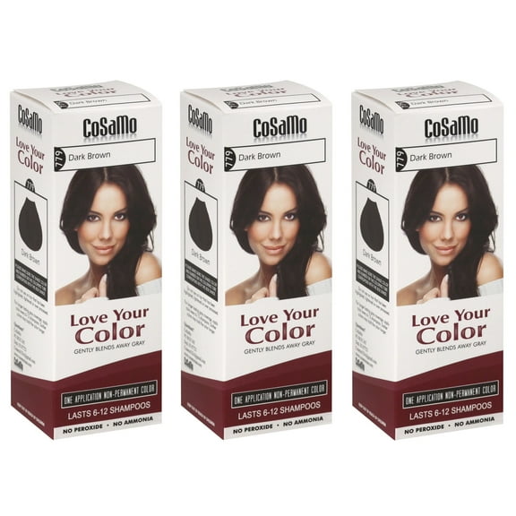 CoSaMo - Love Your Color Non-Permanent Hair Color 779 Dark Brown - 3 oz. (Pack of 3)