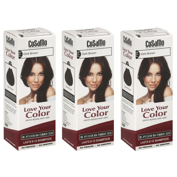 CoSaMo - Love Your Color Coloration Capillaire Non Permanente 779 Brun Foncé - 3 oz (Lot de 3)