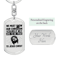 thumbnail image 2 of Show Our Christian Colors Stainless Steel or 18k Gold Premium Swivel Dog Tag Keychain, 2 of 10