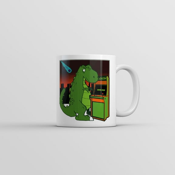 Game Over T Rex Mug Funny Retro Video Game Coffee Cup