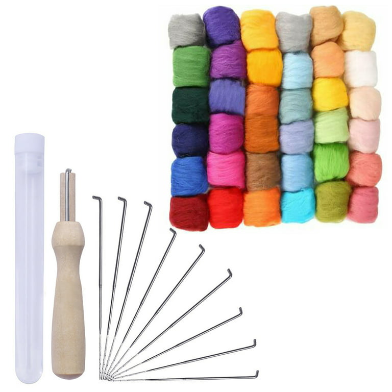 Incraftables Wool Needle Felting Kit (15 Colors). Best Wool