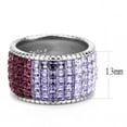 thumbnail image 2 of High polished (no plating) Stainless Steel Ring with Top Grade Crystal in Multi Color for Women Multi Color Stone Color Style TK3703 Size 6, 2 of 6