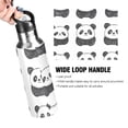 thumbnail image 4 of Hand Painted Cute Panda Faces Sports Bottle with Straw Stainless Steel Water Jug Portable Thermal Cup Leak-proof 1000ML, 4 of 9