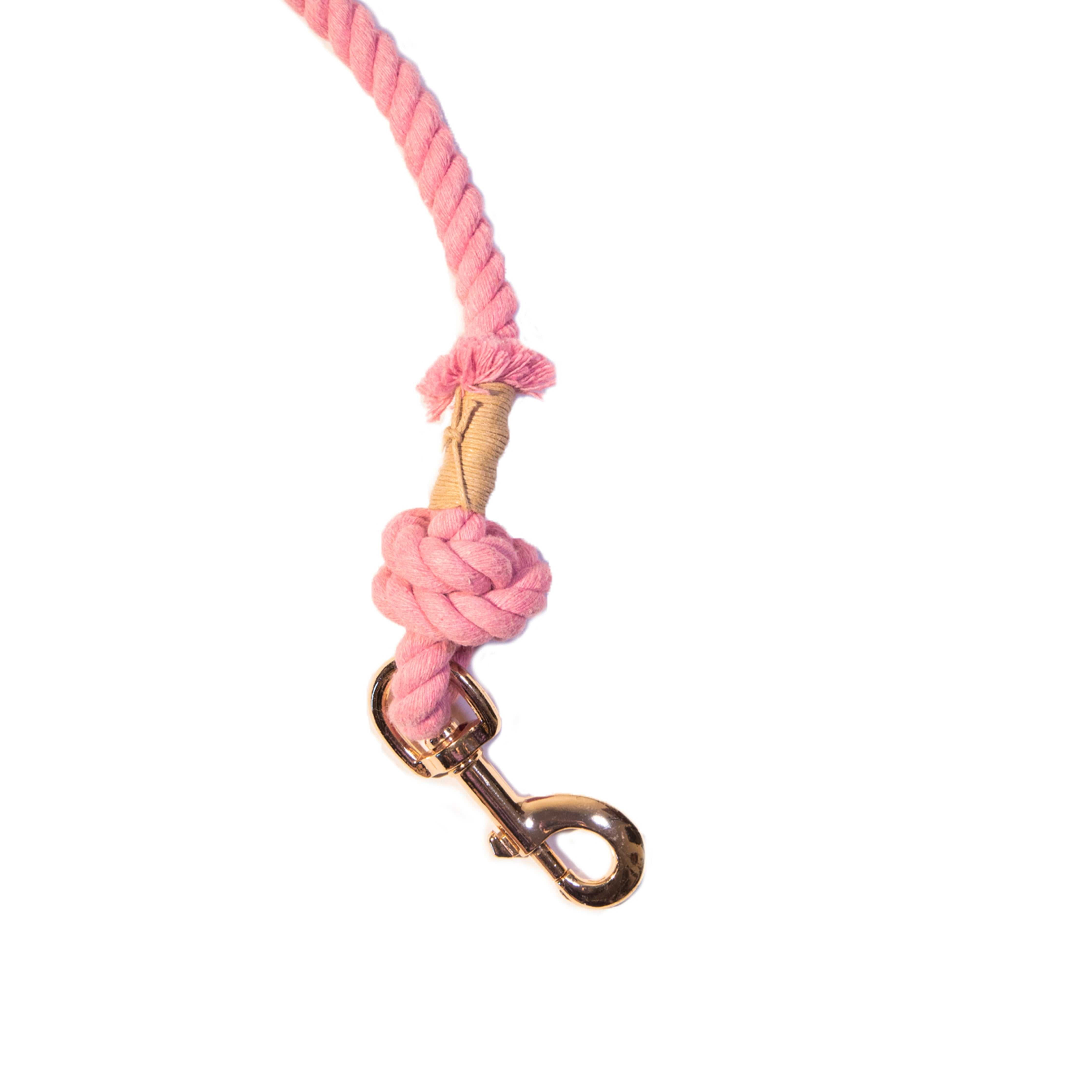 Glow Pups 5ft Cotton Dog Rope Leash, Light Pink