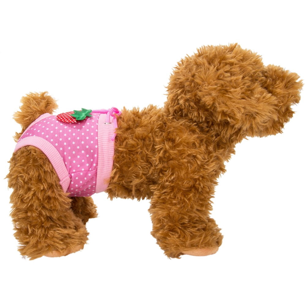 CUECUEPET Reusable and Comfortable Physiological Sanitary Panty Wear for Female / Girl Dogs or Puppies ( Pink / White Polka Dots) [Multiple Sizes Available]