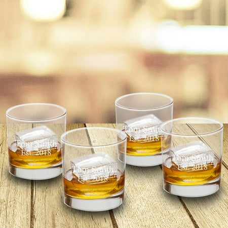 - Personalized Lowball Whiskey Glasses - Set of 4