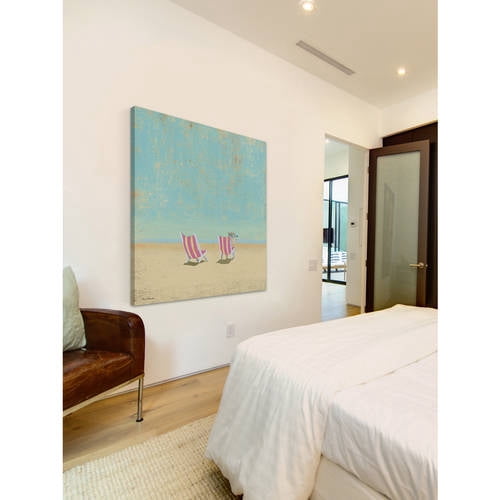 Marmont Hill "Pink Chairs" by Rick Novak Painting Print on Wrapped Canvas