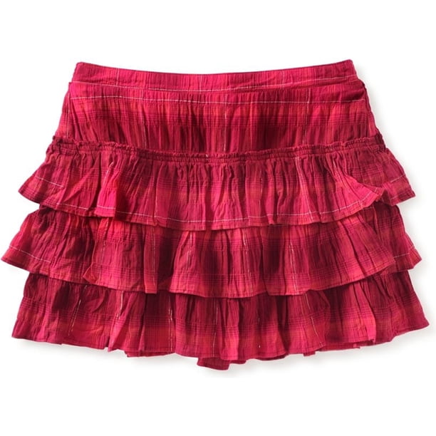 Aeropostale - Minifalda a cuadros para mujer, color rojo, XS