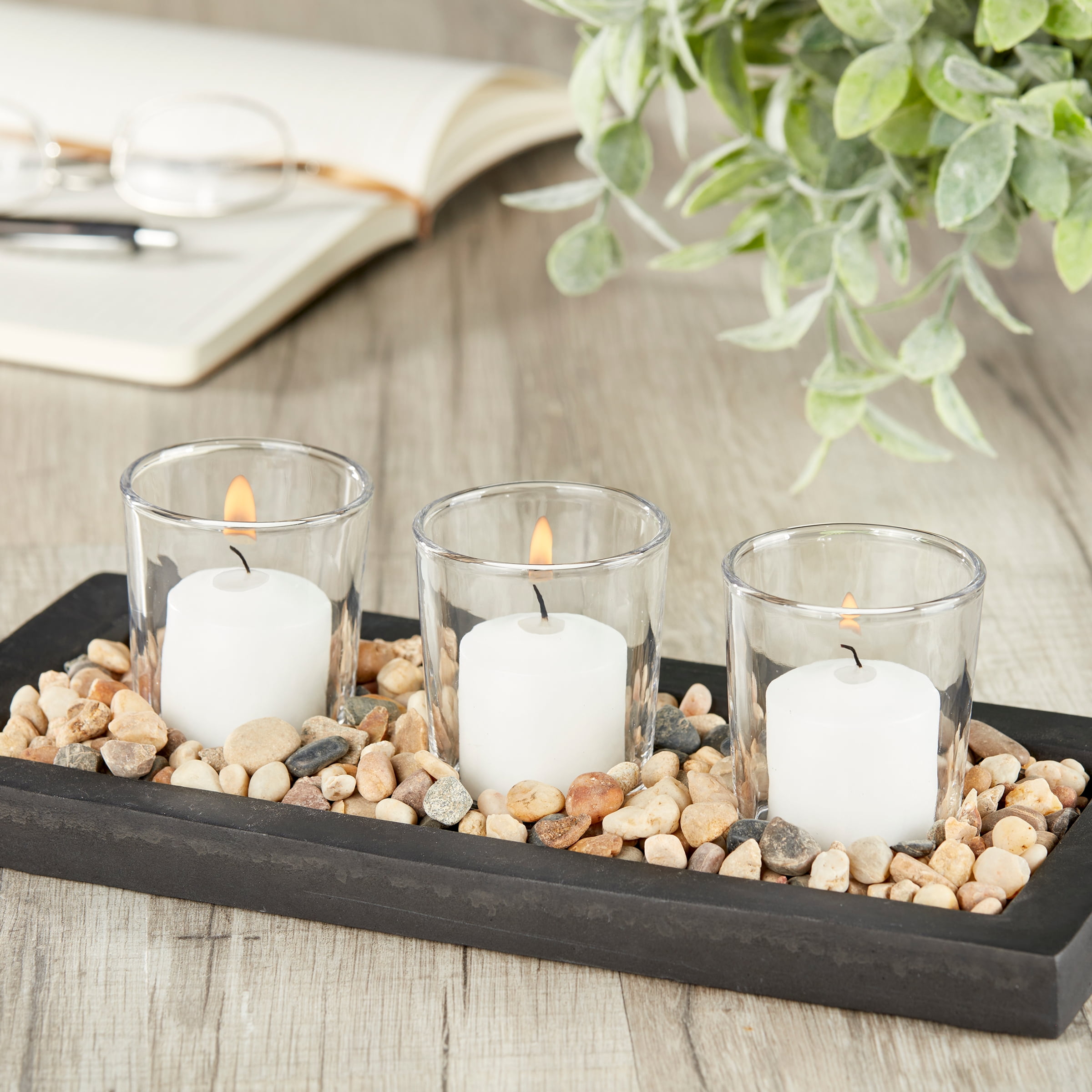 Mainstays Unscented Votive Candles, White, 4-Pack