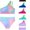 one shoulder swimsuit girls-Pink, variant on RTKFRFLM Girls 2-Piece Bikini Swimsuit One Shoulder Color Block Bathing Suit High Waisted Swimwear with Removable Pads for