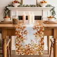 thumbnail image 2 of Table Runner 120 Inches Long for Kitchen Dining, Orange Eucalyptus Leaves Dresser Scarf Farmhouse, Dining Table Decorations for Wedding/Parties, Spring Summer Botanical 13 x 120 In, 2 of 8