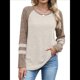 thumbnail image 1 of Sudadera de Larga para Mujer, con Bloques de Color, Informal, para Otoño. Caqui L, 1 of 7