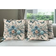 thumbnail image 5 of Ambesonne Floral Eucalyptus Throw Pillow Cover Pack of 4, Joyful Spring, 4 Pcs-40"x40", Blush and Sea Blue, 5 of 5
