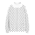 thumbnail image 4 of BangWanChi Women's Polka Dot Crew Neck Sweatshirt Long Sleeve Pullover with Front Pocket Casual Fall Top White XXL, 4 of 6
