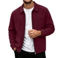 thumbnail image 5 of Ceisia Men's Point Collar Full Zip Corduroy Casual Jacket Long Sleeve Solid Color Trucker Outerwear For Autumn Gift, 5 of 9