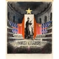 thumbnail image 2 of Anonymous 12x14 Black Ornate Wood Framed Double Matted Museum Art Print Titled: Concert Hall and Orchestra Against Picture of Russian Infantryman (circa 1943), 2 of 5
