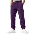 thumbnail image 3 of Mens Athletic Sweatpants with Pockets Drawstring Waist Casual Baggy Fleece Joggers Running Workout Track Pants Dark Purple S, 3 of 10