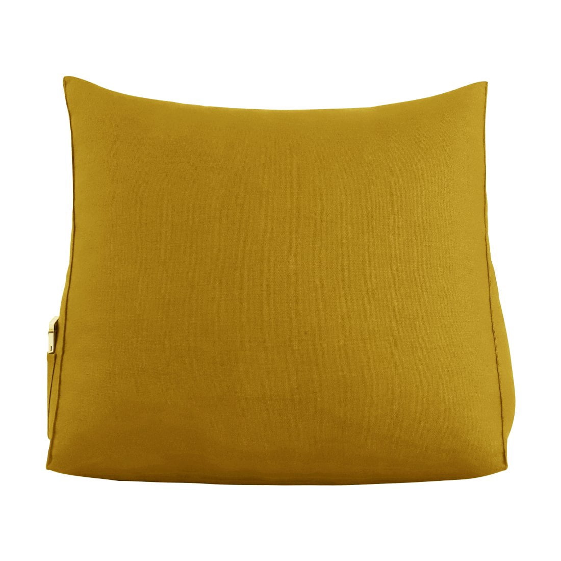WOWMAX Linen PP-Cotton Filled Triangular Wedge Pillow Positioning Support Reading Backrest Cushion for Sofa Bed Day Bed and Upholstered Headboard with Removable and Washable Cover Yellow 23.5 Inches