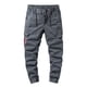 thumbnail image 2 of Pantalones largos de moda para hombre, casuales, de color sólido, cargo, con bolsillos y cremallera, cintura elástica, pantalones largos de algodón para hombre., 2 of 9