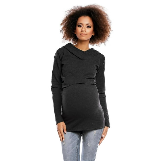 Peekaboo PeeKaBoo Women's Grey Maternity sweatshirt XXL Walmart