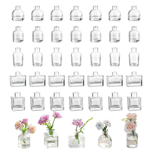 Jarrones de cristal Hewory Clear, 40 unidades, para centros de mesa