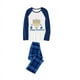 thumbnail image 2 of Pijama familiar navideño a juego, Conjunto de pijama azul, diseño exclusivo de candelabro, Hanukkah feliz, 2 of 3
