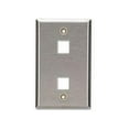 thumbnail image 3 of Black Box WP371 Keystone Wallplate - Stainless Steel, Single-Gang, 2-Port, 3 of 8