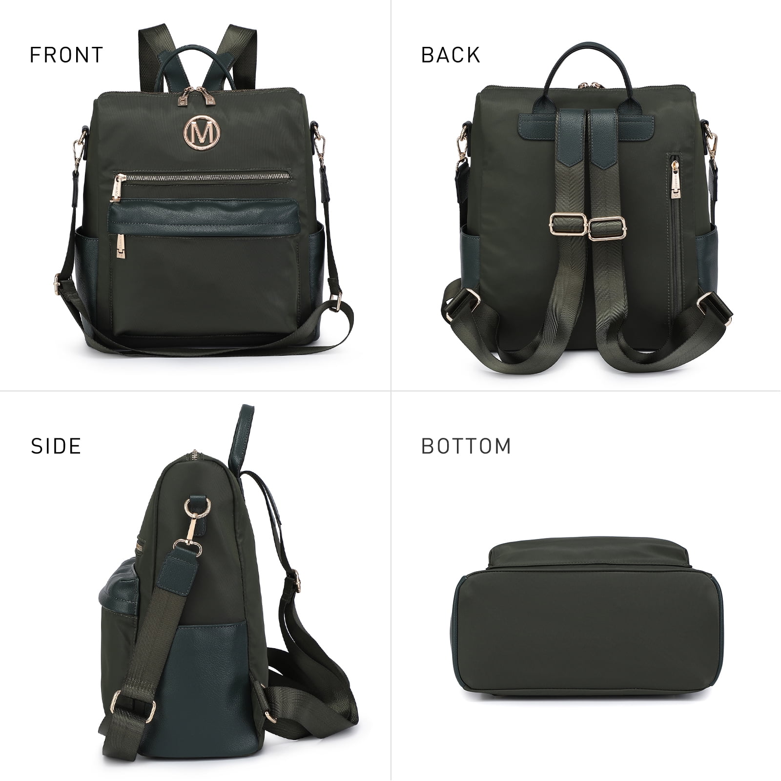 3335 Nylon Backpack Purse Convertible Large Designer Rucksack Travel Nyra Webbing Strap Convertible Backpack main image 4