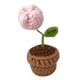 thumbnail image 4 of Flores de ganchillo tejidas a mano, mini flores en maceta, pequeña maceta linda Rosado, 4 of 9