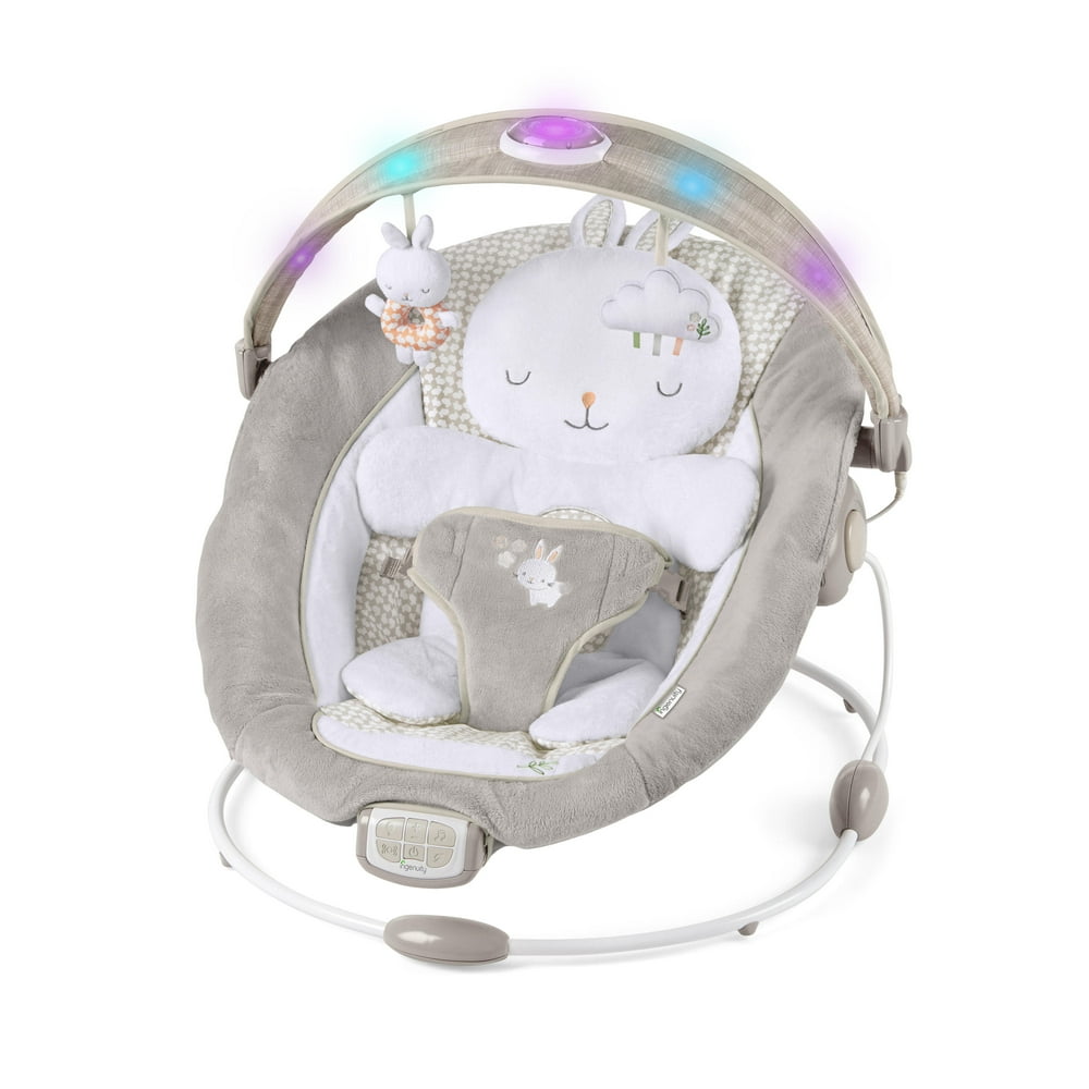 Ingenuity InLighten Bouncer Cradling Baby Bouncer with Bunny Bolster